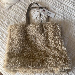 NWT Kassiopea Fuzzy Furry Italian Maxi Boho Tote